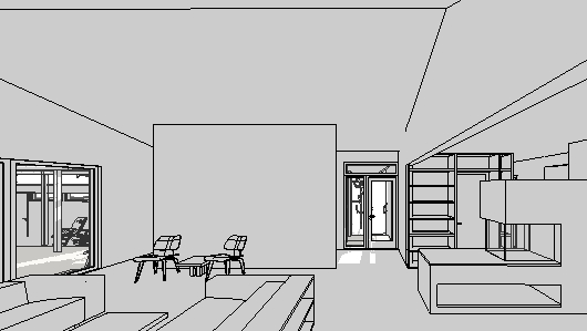 vy entr&eacute;hall och kamin